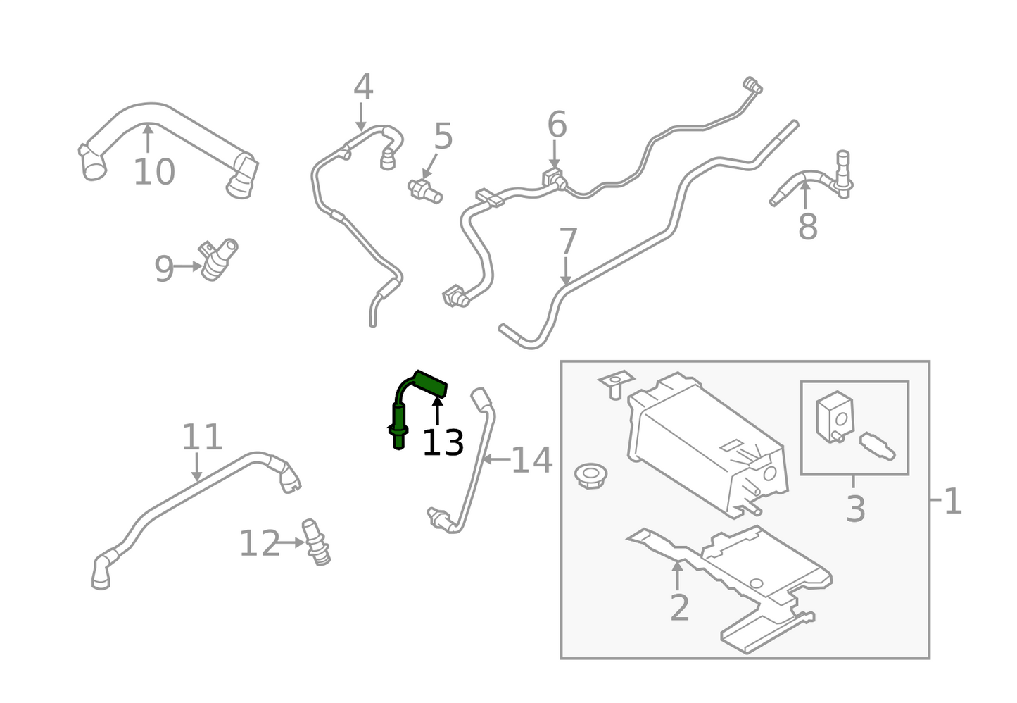 Sensor de Oxígeno Delantero Motorcraft para Ford Focus 2.0 2012-2013